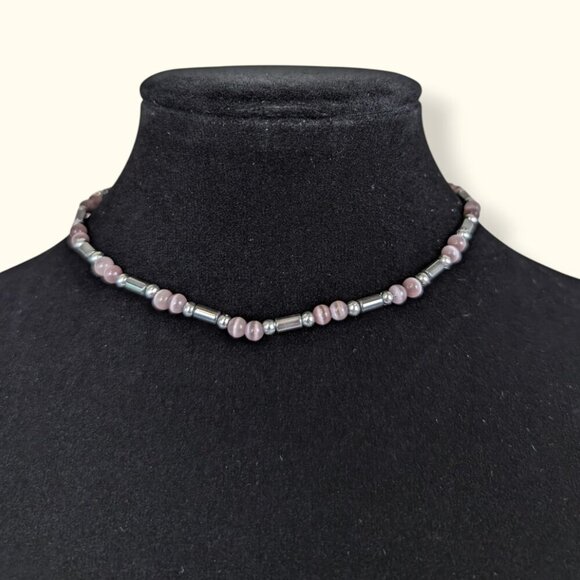 (2/$20) Beaded Hematite & Glass Anklet - Picture 2 of 4